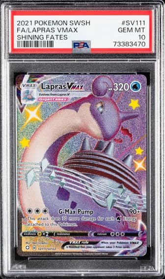 2021 #SV111 Full Art/Lapras Vmax PSA 10 Sword & Shield Shining Fates Pokemon
