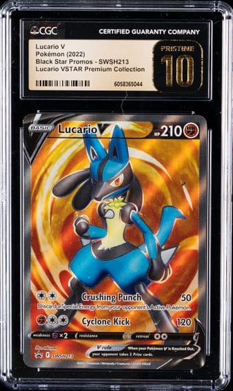 2017 #SWSH213 Lucario V CGC 10 Pristine Black Star Promos - Sword & Shield - English Pokemon