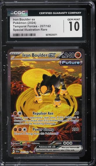 2024 #207 Iron Boulder EX CGC 10 Tef EN-Temporal Forces Pokemon