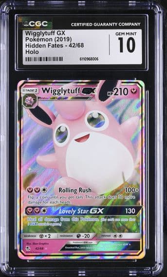 2019 #42 Hidden Fates - English Wigglytuff GX Ultra Rare Holo CGC 10 Pokemon