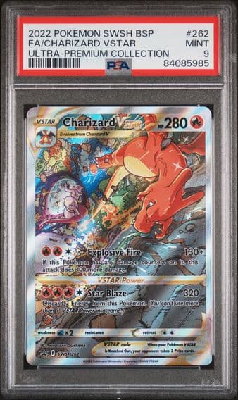 2022 #262 Full Art/Charizard Vstar PSA 9 Swsh Black Star Promo Pokemon