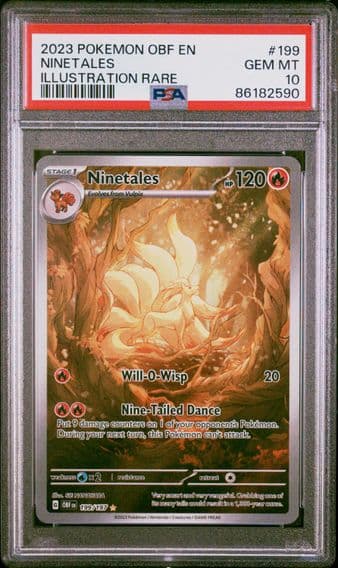 2023 #199 Ninetales PSA 10 Obf EN-Obsidian Flames Pokemon