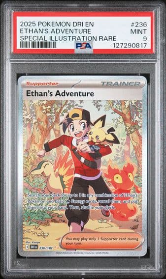 2025 #236 Ethan's Adventure PSA 9 Dri EN-Destined Rivals Pokemon