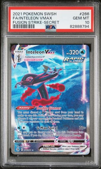 2021 #266 Full Art/Inteleon Vmax PSA 10 Sword & Shield Fusion Strike Pokemon