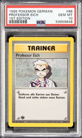 1999 #88 PROFESSOR EICH PSA 10 POKEMON GERMAN | 1ST EDITION