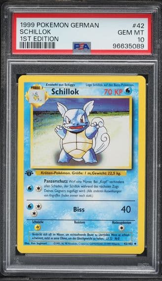 1999 #42 German Base Set 1st Edition Wartortle GEM MINT PSA 10 Pokemon