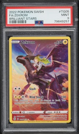 2022 #TG05 Full Art/Zekrom PSA 9 Sword & Shield Brilliant Stars Pokemon