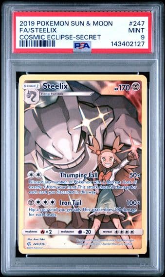 2019 #247 Full Art/Steelix PSA 9 Sun & Moon Cosmic Eclipse Pokemon