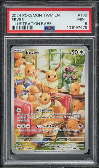 2024 #188 SCARLET & VIOLET TWILIGHT MASQUERADE IR EEVEE PSA 9  POKEMON