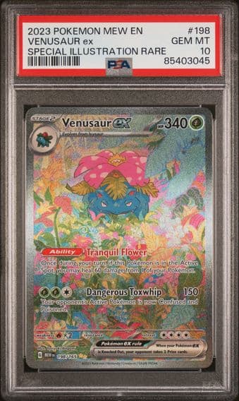2023 #198 Venusaur EX PSA 10 Mew EN-151 Pokemon
