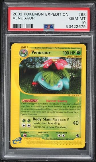 2002 #68 Venusaur PSA 10 Expedition Pokemon