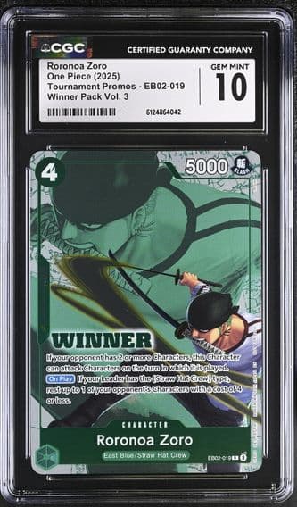 2025 #EB02-019 Roronoa Zoro CGC 10 Tournament Promos - English