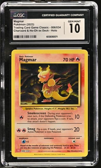 2023 #006 Magmar CGC 10 Trading Card Game Classic - CLV, CLC, CLB - English