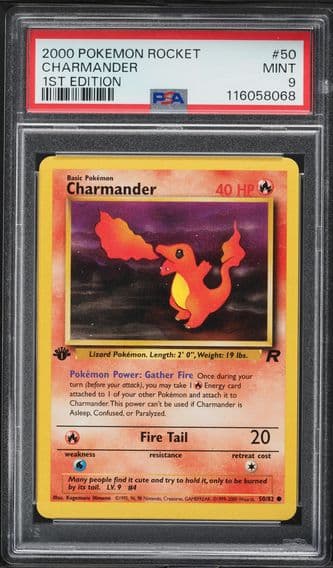 2000 #50 Charmander 1st Edition PSA 9 Rocket Pokemon