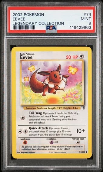 2002 #74 Eevee PSA 9 Legendary Collection Pokemon