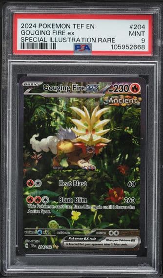 2024 #204 Gouging Fire EX PSA 9 Tef EN-Temporal Forces Pokemon