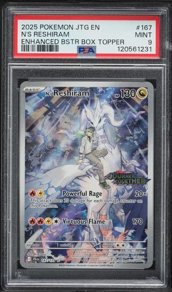 2025 #167 N's Reshiram PSA 9 Jtg EN-Journey Together Pokemon
