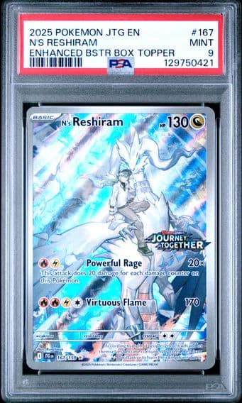 2025 #167 N's Reshiram PSA 9 Jtg EN-Journey Together Pokemon