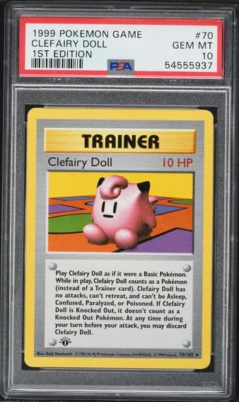 1999 #70 Clefairy Doll 1st Edition PSA 10 Game Pokemon