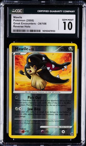 2008 #24 Mawile CGC 10 Gem Mint Pokemon Great Encounters | Reverse Holo