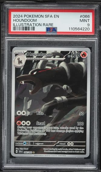 2024 #066 Houndoom PSA 9 Sfa EN-Shrouded Fable Pokemon
