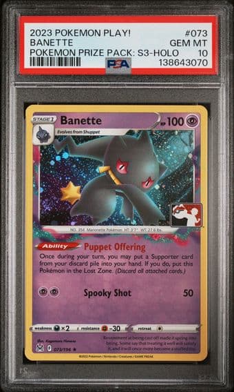 2023 #073 Banette PSA 10 Play! Prize Pack: Series 3 Pokemon
