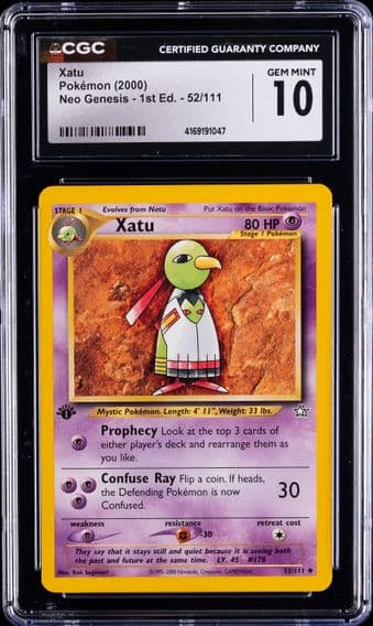 2000 #52 Xatu CGC 10 Neo Genesis 1st Edition Pokemon