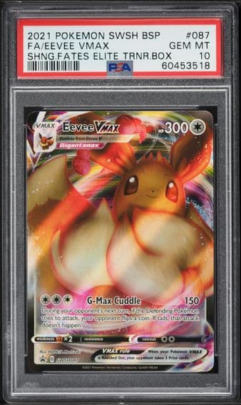 2021 #087 Full Art/Eevee Vmax PSA 10 Swsh Black Star Promo Pokemon