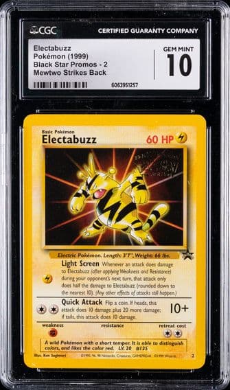 1999 #2 Electabuzz CGC 10 Game Movie Pokemon