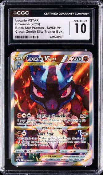 2023 #291 Full Art/Lucario Vstar CGC 10 Swsh Black Star Promo Pokemon