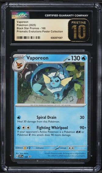 2025 #168 Vaporeon CGC 10 Pristine Svp EN-SV Black Star Promo Pokemon