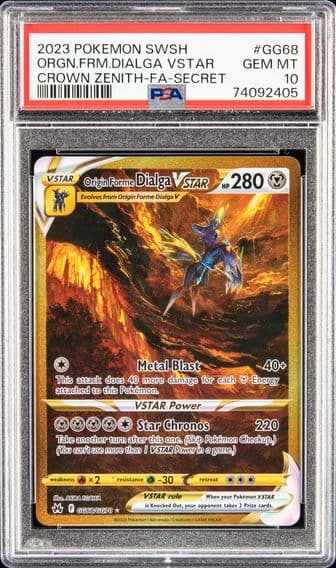 2023 #GG68 FULL ART/ORIGIN FORME DIALGA VSTAR PSA 10 POKEMON SWORD AND SHIELD CROWN ZENITH | SECRET