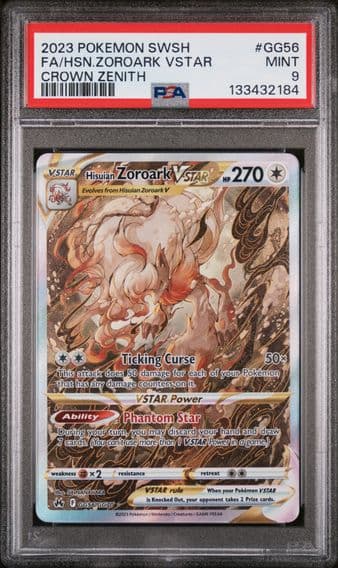 2023 #GG56 Full Art/Hisuian Zoroark Vstar PSA 9 Sword and Shield Crown Zenith Pokemon