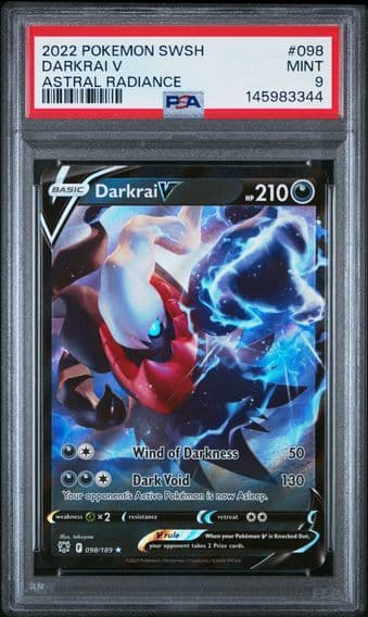 2022 #098 Darkrai V PSA 9 Sword & Shield Astral Radiance Pokemon