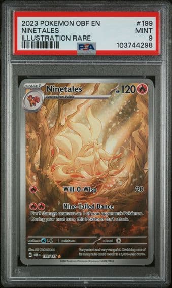 2023 #199 NINETALES PSA 9 POKEMON OBF EN-OBSIDIAN FLAMES | ILLUSTRATION RARE