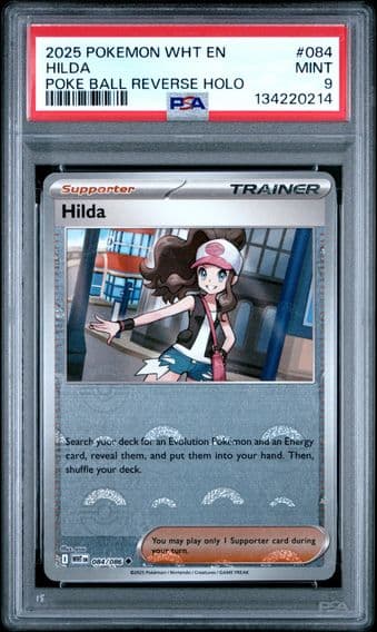 2025 #084 Hilda PSA 9 Wht EN-White Flare Pokemon