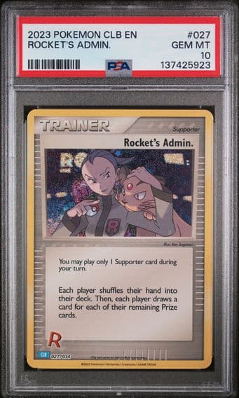 2023 #027 Rocket's Admin. PSA 10 Clb-Trading Card Game Classic Blastoise & Suicune EX Deck Pokemon