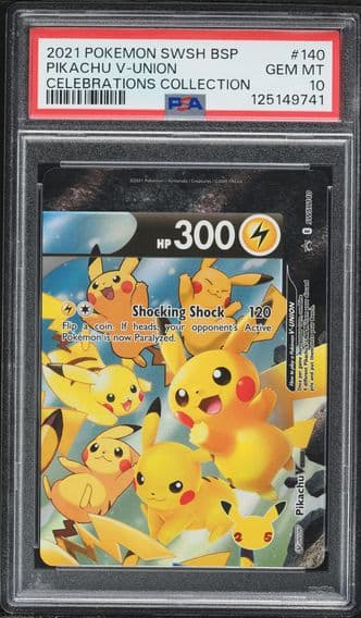 2021 #140 Pikachu V-Union PSA 10 Swsh Black Star Promo Pokemon