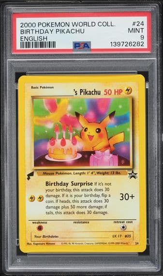 2000 #24 Birthday Pikachu PSA 9 Pikachu World Collection Pokemon