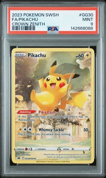 2023 #GG30 Full Art/Pikachu PSA 9 Sword and Shield Crown Zenith Pokemon