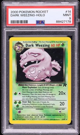 2000 #14 Dark Weezing-Holo PSA 9 Rocket Pokemon