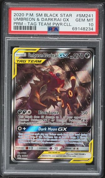2020 #SM241 Umbreon & Darkrai GX PSA 10 SM Black Star Promo Pokemon