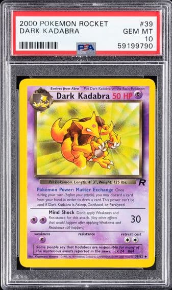 2000 #39 Dark Kadabra PSA 10 Rocket Pokemon