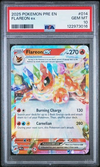 2025 #014 Flareon EX PSA 10 Pre EN-Prismatic Evolutions Pokemon