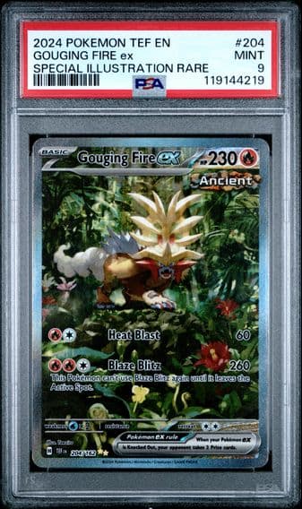2024 #204 Gouging Fire EX PSA 9 Tef EN-Temporal Forces Pokemon