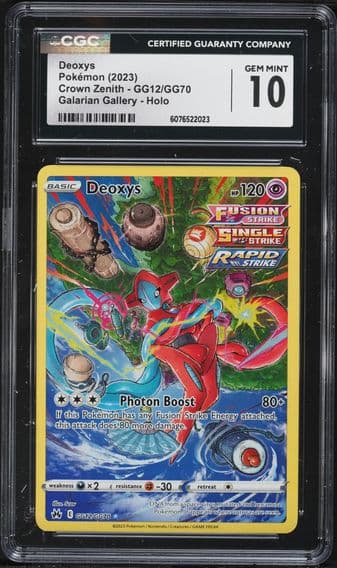 2023 #GG12 Full Art/Deoxys CGC 10 Sword and Shield Crown Zenith Pokemon