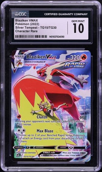 2022 #TG15 Blaziken VMAX CGC 10 Pokemon SWSH Silver Tempest CHR