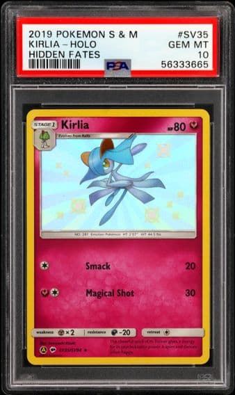 2019 #SV35 Kirlia-Holo PSA 10 Sun & Moon Hidden Fates