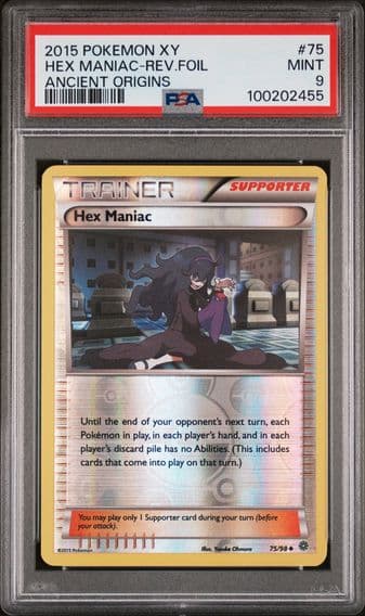 2015 #75 Hex Maniac-Reverse Foil PSA 9 XY Ancient Origins Pokemon
