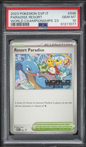 2023 #45 ITALIAN SV PROMO WORLD CHAMPIONSHIPS '23 PARADISE RESORT PSA 10 POKEMON
